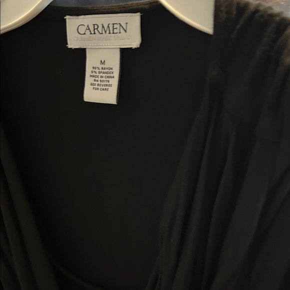 Carmen Marc Valvo Black Drape Top - Picture 2 of 2